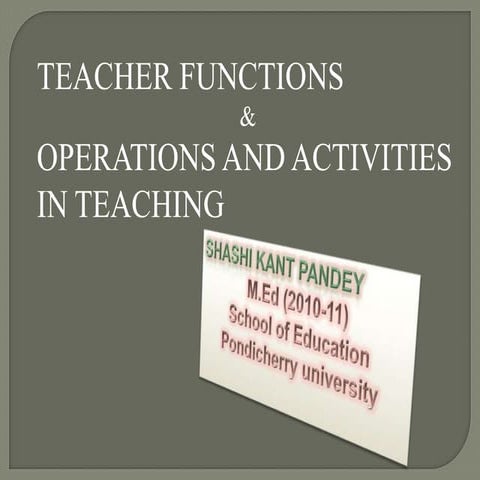 Teacher fn, oprn, act