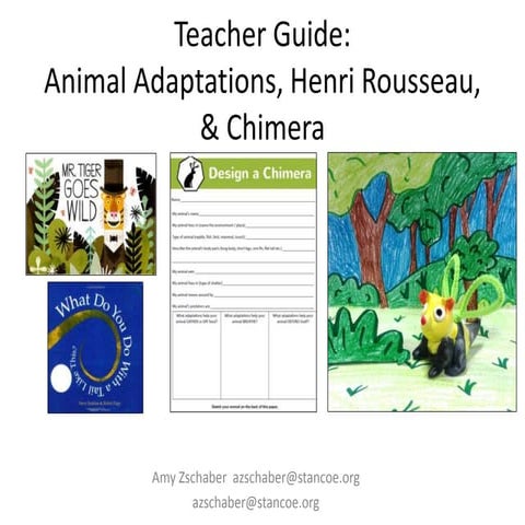 Teacher guide animal adaptations, Rousseau, and chimera