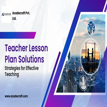 Teacher Lesson Plan Solutions: Strategies for Effective Teaching