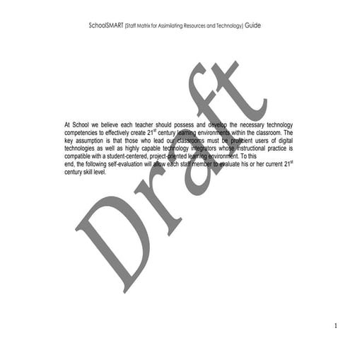 Teacher matrix for 21st century skills