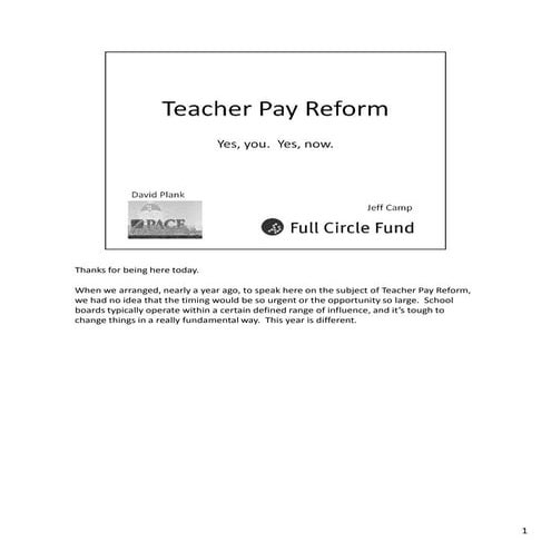 Teacher Pay Reform Presentation 120409