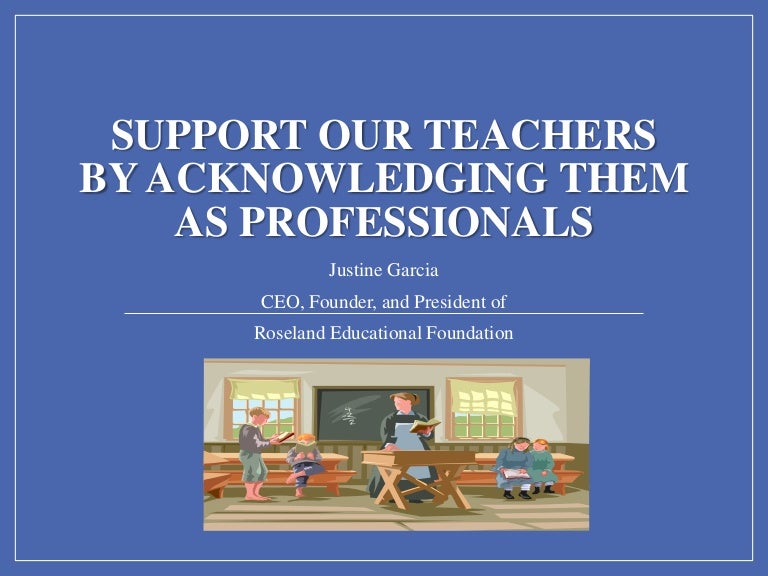 Teachers as professionals