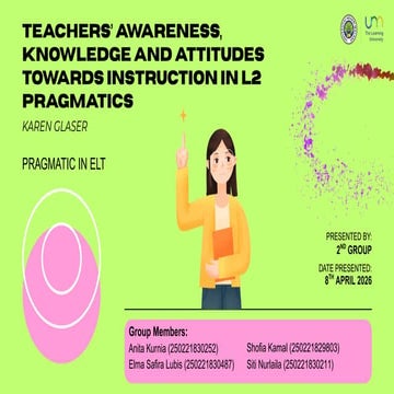 Enhancing Teachers' Knowledge and Attitudes Towards L2 Pragmatics ...
