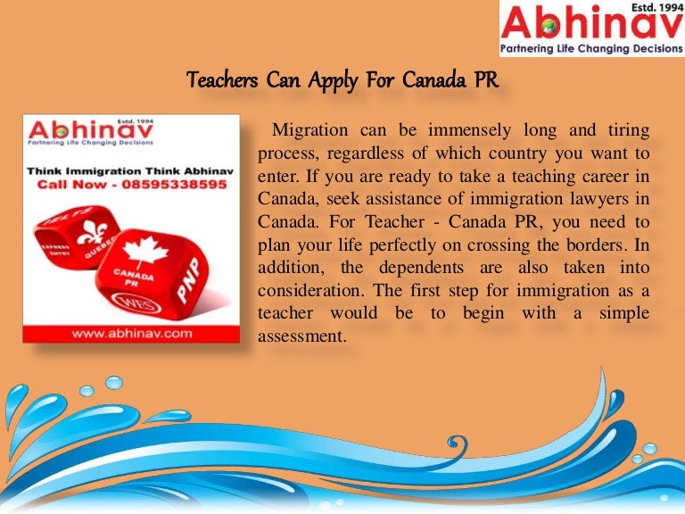 Teachers Can Apply For Canada PR