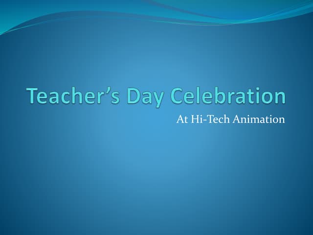 Teacher’s day celebration