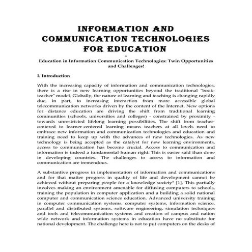 Teachers Essay On Ict