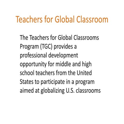 Teachers for Global Classroom