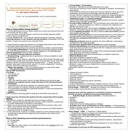 Teacher's hand out 2nd g &amp; in put situation  novemb 22nd 2016