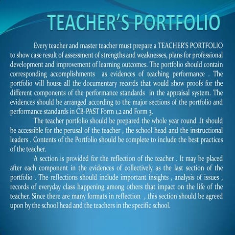 Teacher’s portfolio