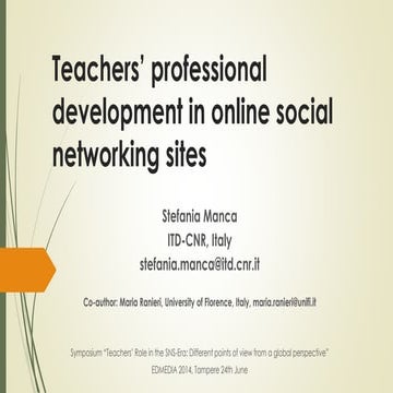 Teachers’ professional development in online social networking