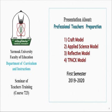 Teachers' training models