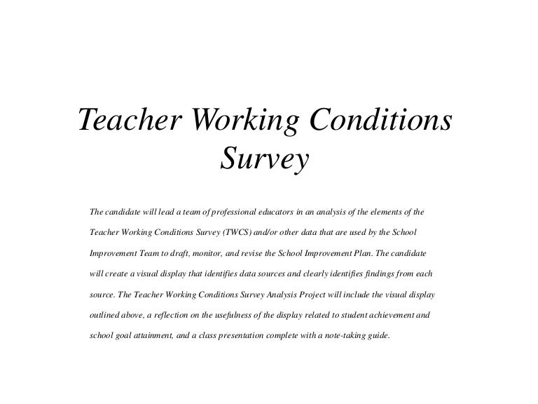Teacher working conditions survey