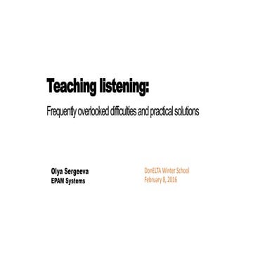 Teaching listening