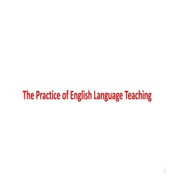  The Practice of English Language Teaching