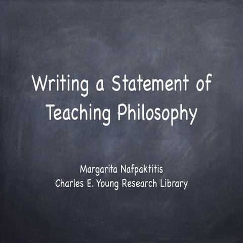 Writing Your Teaching Philosophy