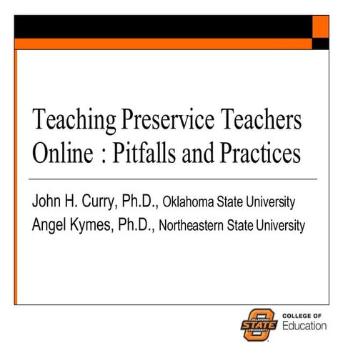 Teaching Preservice Teachers Online: Pitfalls and Practices