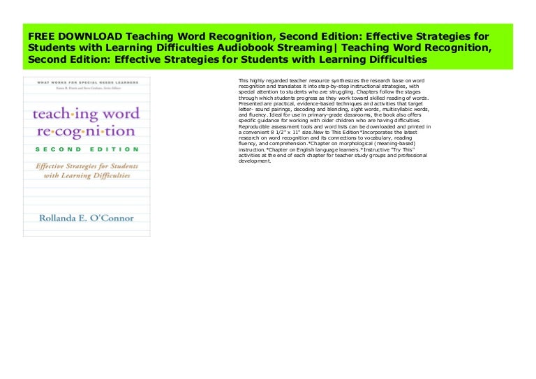 FREE DOWNLOAD Teaching Word Recognition, Second Edition Effective St…