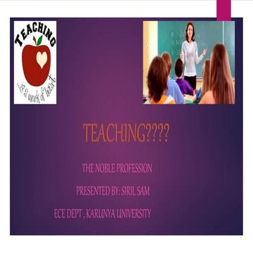Teaching- A NOBLE PROFESSION(SELF ANALYSIS)