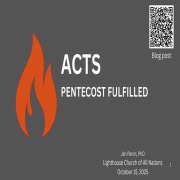 Teaching Acts: Fulfillment of the Feast of Pentecost (Series 2 of 4)