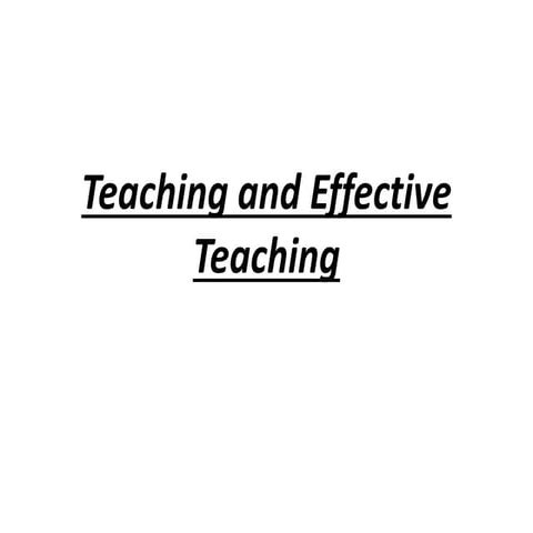 Teaching and instruction