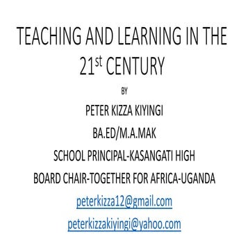 Teaching and learning in the 21st century | PPTX