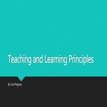Teaching and Learning Principles