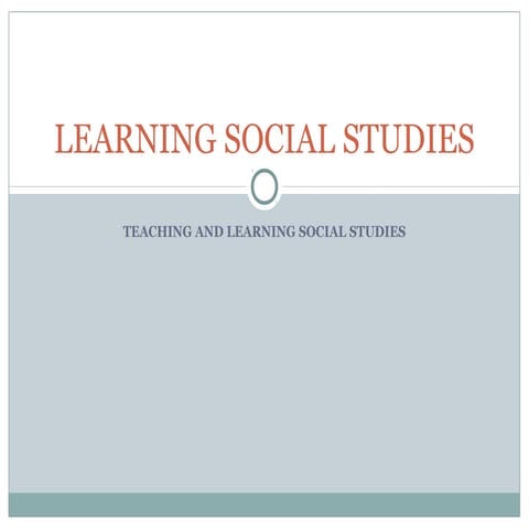 Teaching and Learning Social Studies | PPT
