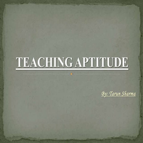 Teaching aptitude