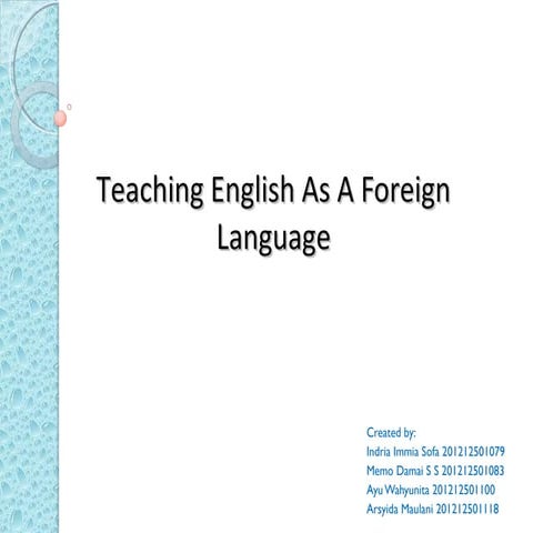 Teaching as a foreign language besok