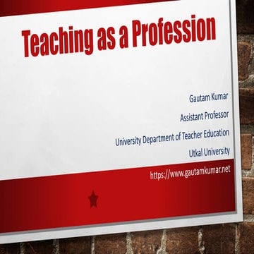 Teaching as a profession