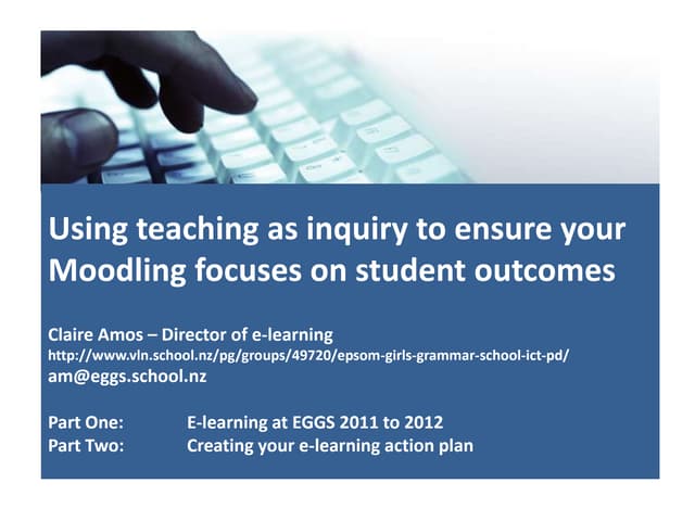 Teaching as Inquiry for Moodle KnowledgeNet Presentation