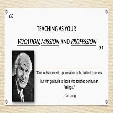 Teaching as your vocation, mission and profession