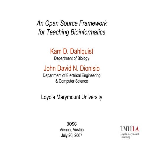 Teaching Bioinformatics