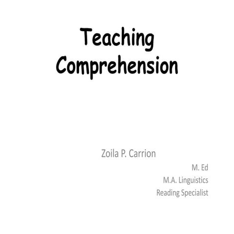 Teaching comprehension