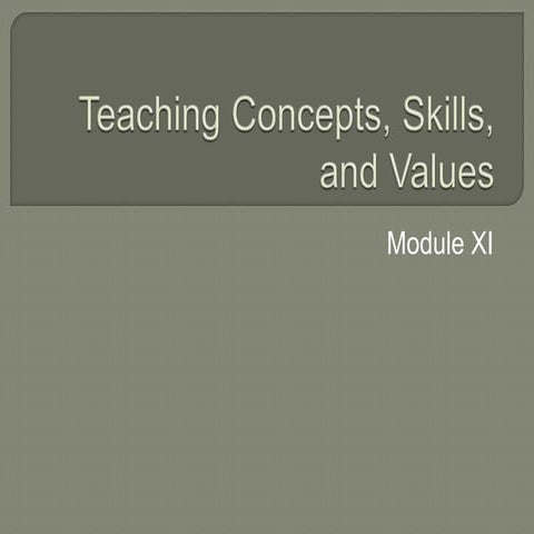 Teaching concepts, skills, and values