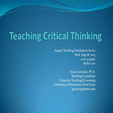 Teaching Critical Thinking