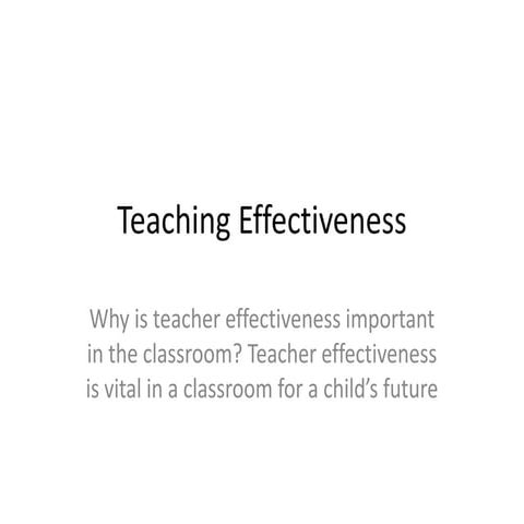 Teaching Effectiveness