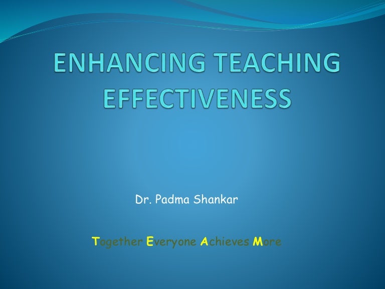 Teaching effectiveness