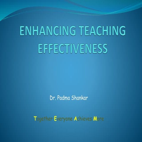 Teaching effectiveness