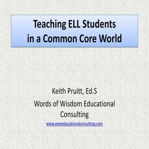 Teaching ELL students in a common core world