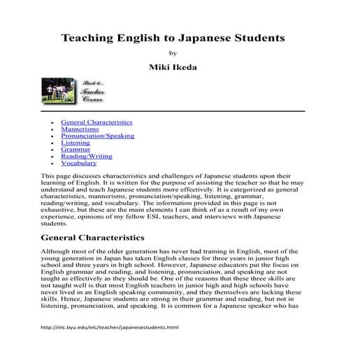 Teaching English to Japanese Students