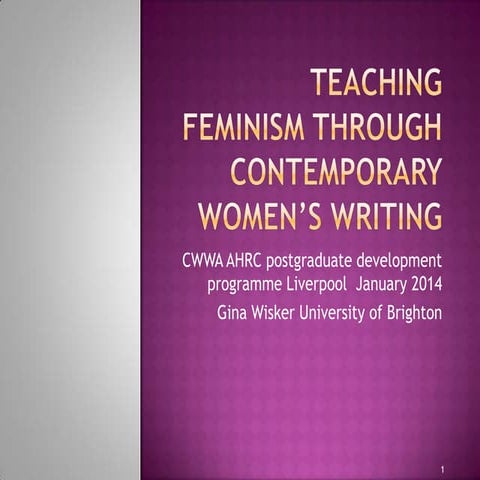 Teaching Feminism Through Contemporary Women's Writing. 