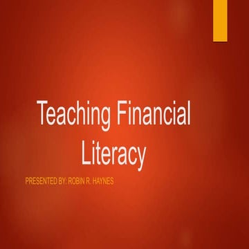 Teaching Financial Literacy