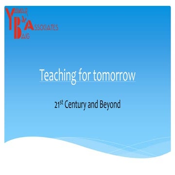 Teaching for tomorrow