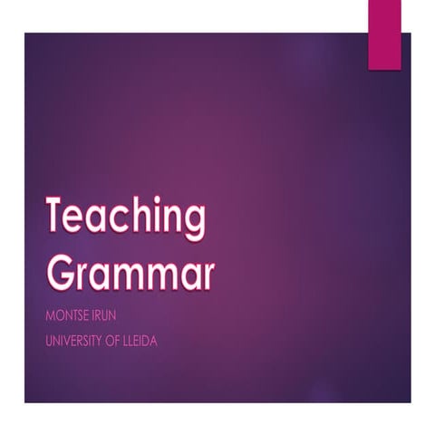 Teaching grammar