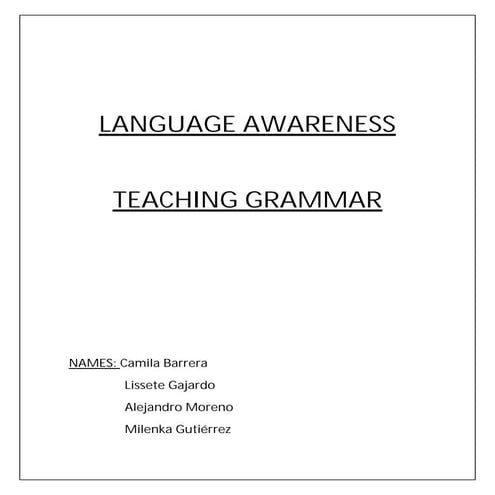 Teaching grammar i