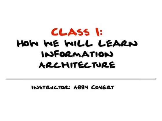 Introduction to Information Architecture
