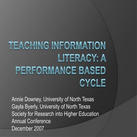 Teaching information literacy