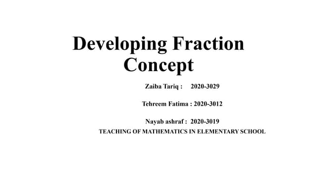 Teaching In Mathematics Developing Fraction Concepts Ppt Pptx Teaching In Mathematics Developing Fraction Concepts Ppt Pptx