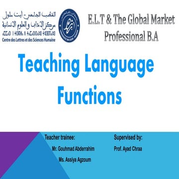 Teaching language functions